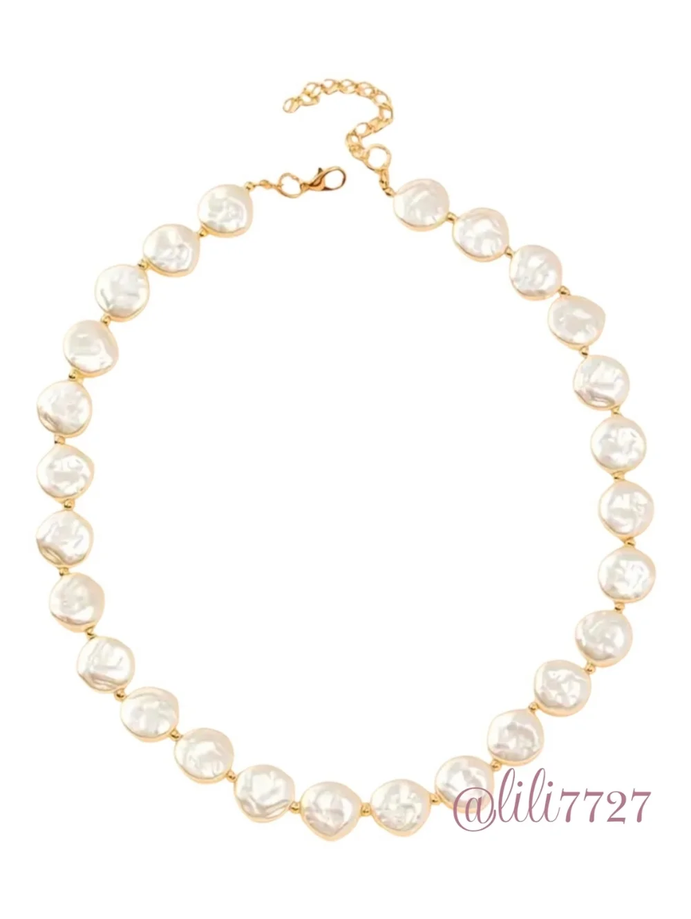 Coin Pearl With 14kt Gold Plated Spacer Beads 17.5